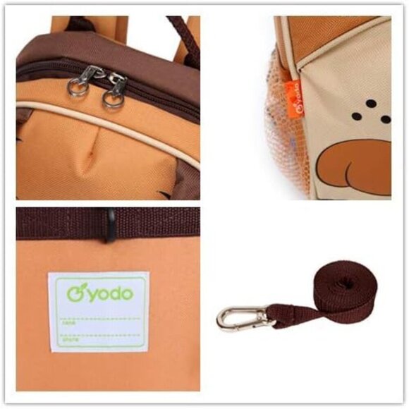 🆕 Yodo Lunch Boxes Carry Bag Girl Brown Safety Harness Leash Preschool Backpack - Picture 5 of 7